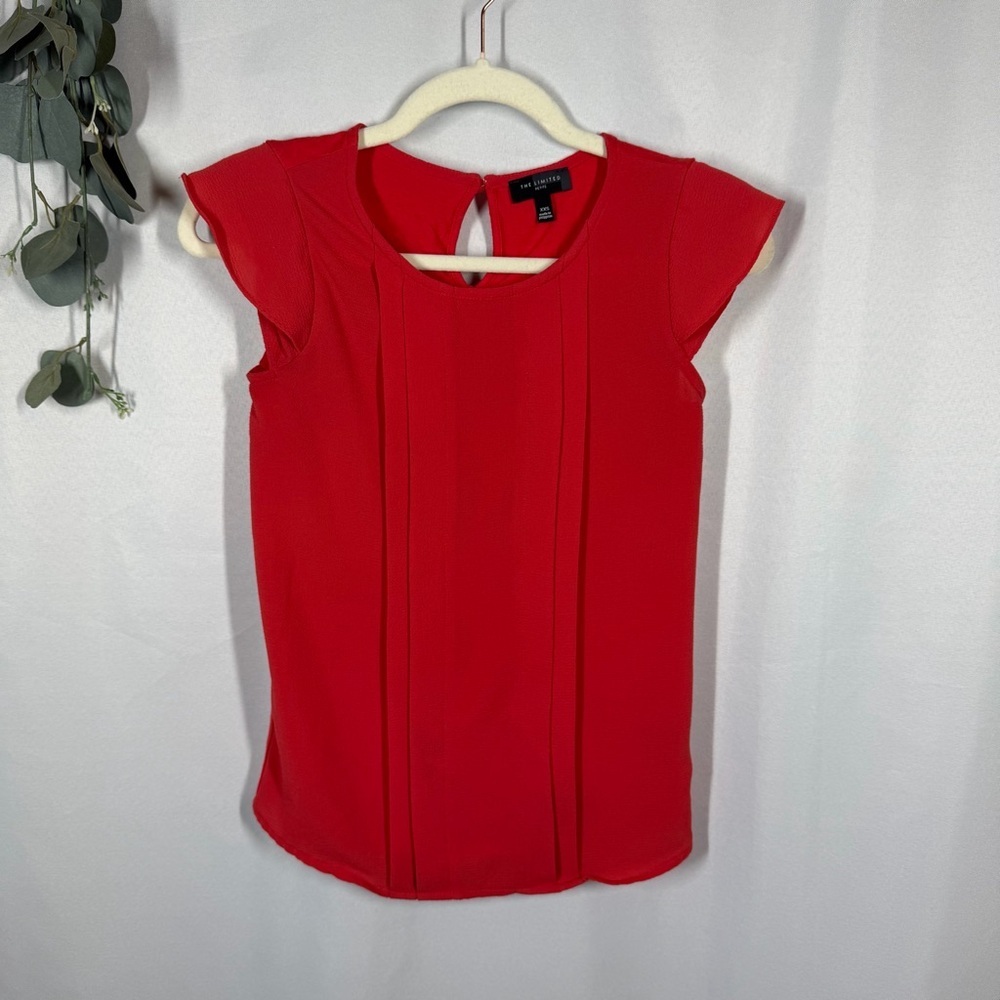 The Limited | Pink Cap Sleeve Blouse Top Pleated Flowy Women's Size XXS Petite